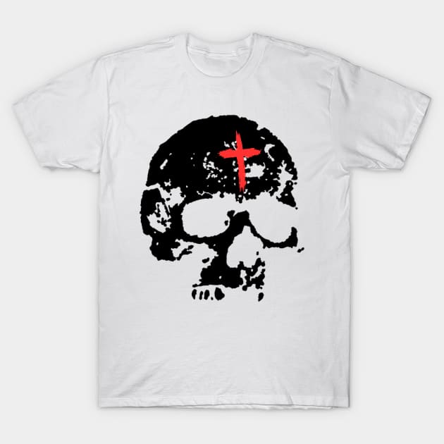 Hardcore Punk Eastern Orthodox Monk Skull T-Shirt by thecamphillips